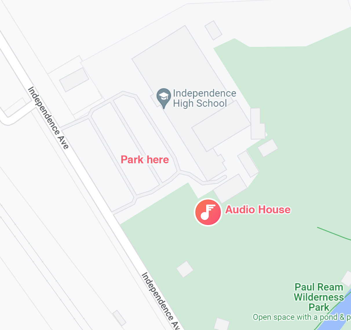 Map to the Provo studio
